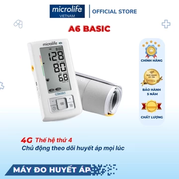 Máy Đo Huyết Áp Bắp Tay MICROLIFE BP A6 Basic Điện Tử Cảnh Báo Đột Qụy Bảo Hành 5 Năm Chính Hãng