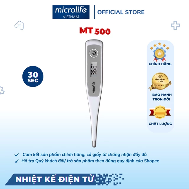 Nhiệt Kế Điện Tử MICROLIFE MT500 Cho Kết Quả Nhanh Chóng Chỉ Trong 30 Giây Bảo Hành 1 Đổi 1