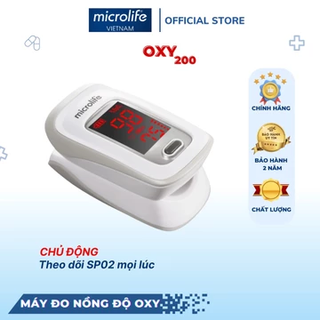 Máy đo oxy trong máu SPO2 MICROLIFE OXY 200 và nhịp tim kèm bao đựng máy