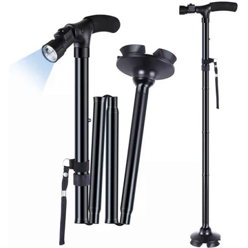 Gậy chống cho người già 2in1 gậy chống trượt, gậy batoong, kết hợp đèn pin chiếu sáng