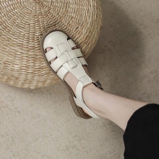 (Lùi 1 size) Giày Sandal Rọ nữ đan 3 NAN, Quai da siêu mềm phong cách Nhật đế cao 2.5cm