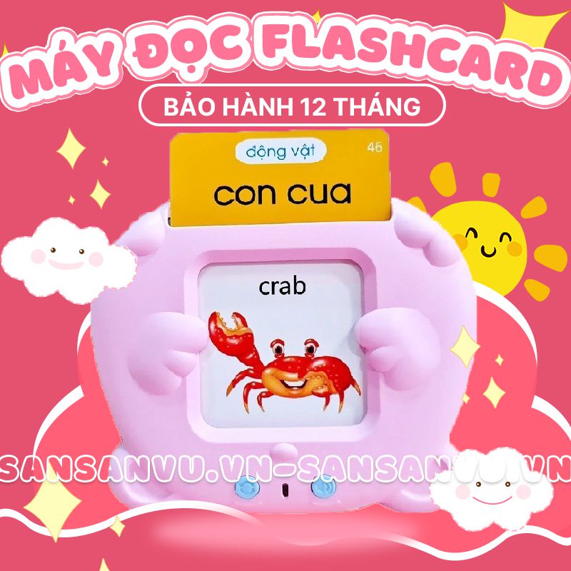 Máy Đọc Thẻ Tiếng Anh, Máy đọc thẻ Flashcard Song Ngữ Anh _ tiếng anh giáo dục sớm cho bé Sansanvu