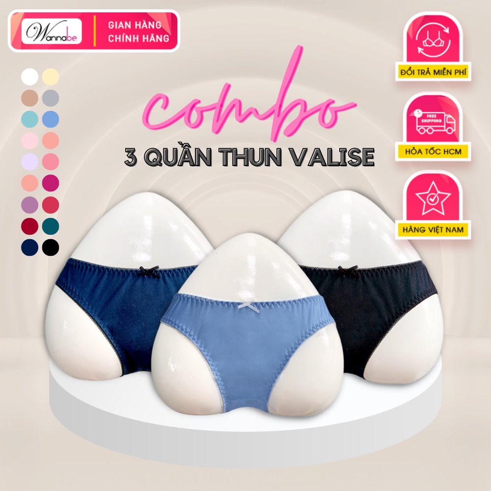 Combo Quần lót thun Valise Wannabe QLT02 màu trơn, thiết kế ôm sát tôn dáng