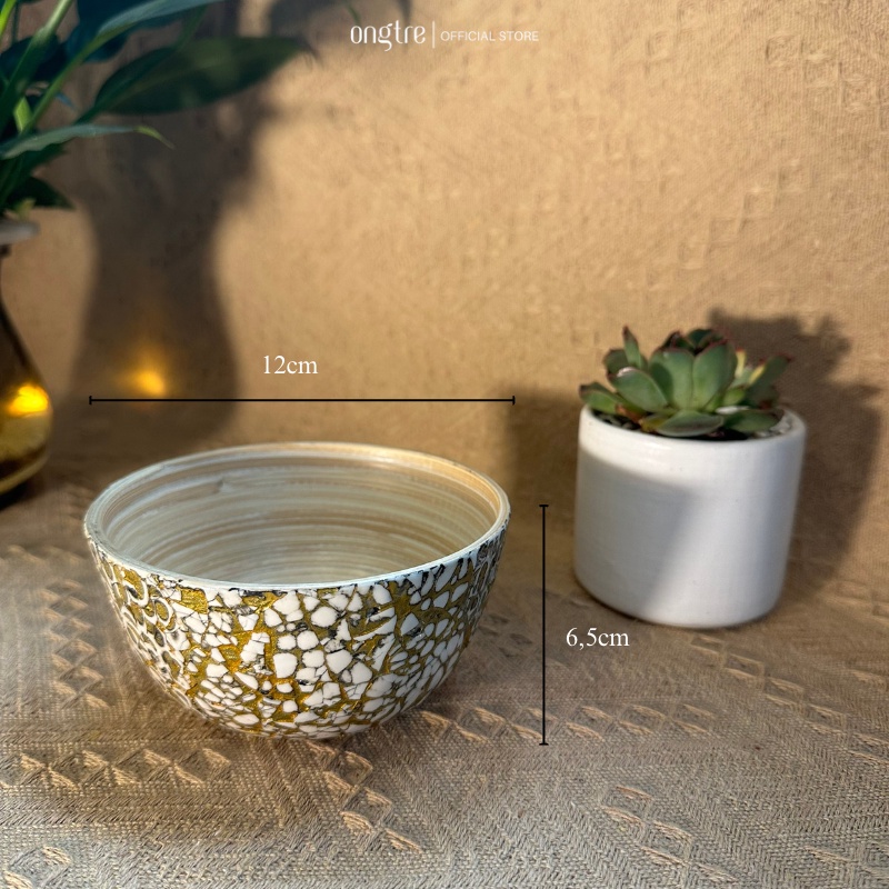 Bát Tre Cuốn Khảm Trai ONGTRE, Bát Đựng Salad, Đồ Ăn, Hoa Quả, Decor Bàn Ăn, Quà Tặng Thủ Công, Nhà Hàng, Khách sạn
