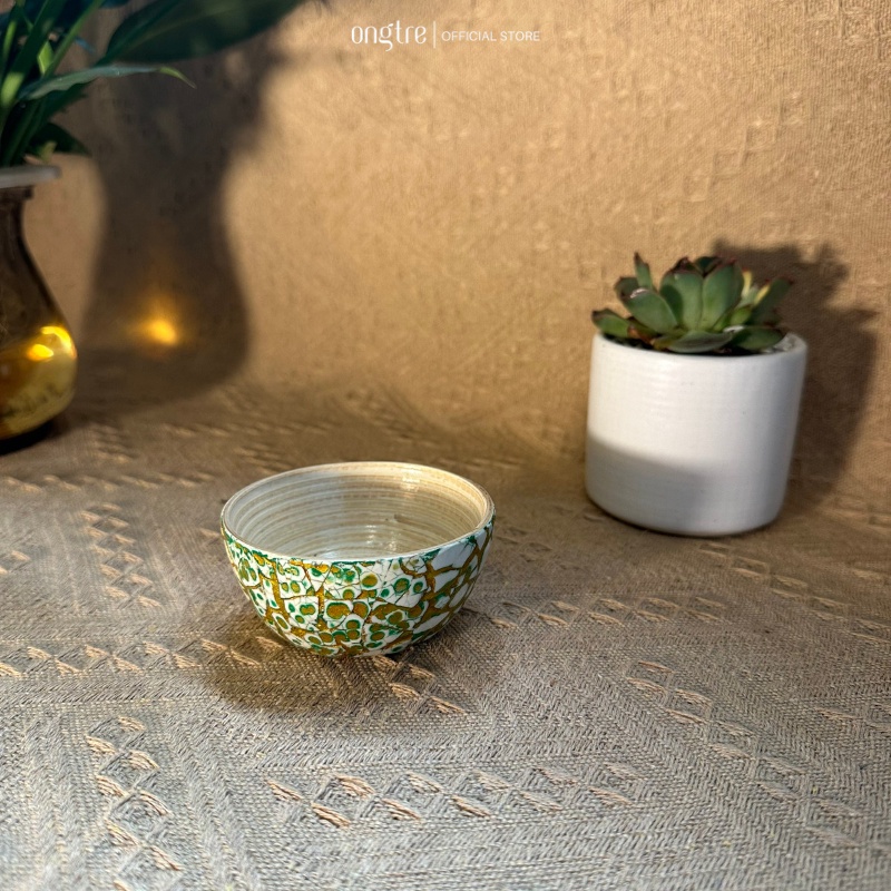 Bát Tre Cuốn Khảm Trai ONGTRE, Bát Đựng Salad, Đồ Ăn, Hoa Quả, Decor Bàn Ăn, Quà Tặng Thủ Công, Nhà Hàng, Khách sạn