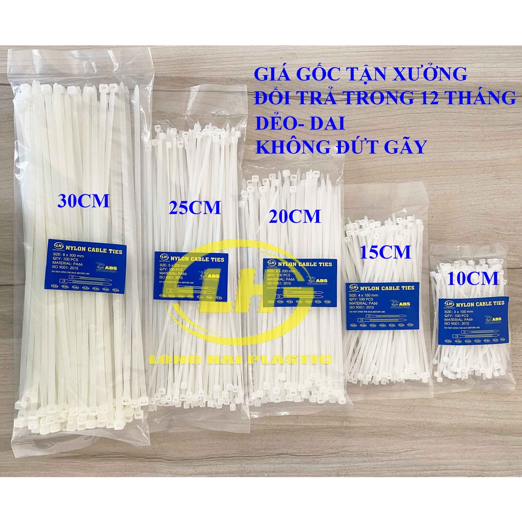 Dây Rút Nhựa Đa Năng - Dây Thít Nhiều Kích Thước - 100 Sợi/ Túi - Nhựa ...