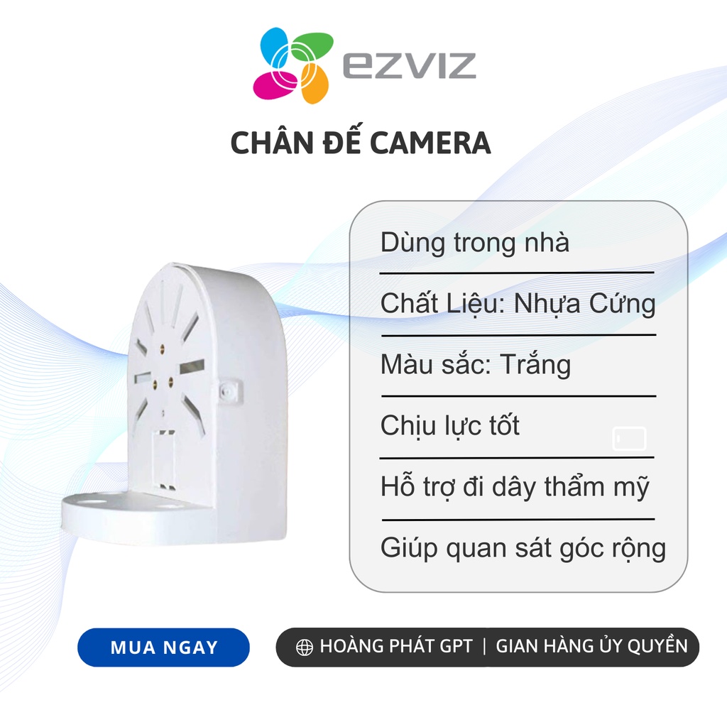 Chân đế gắn trần cho camera EZVIZ trong nhà, bắt tường vuông góc 90 độ, xoay ngược camera, thu gọn dây nguồn