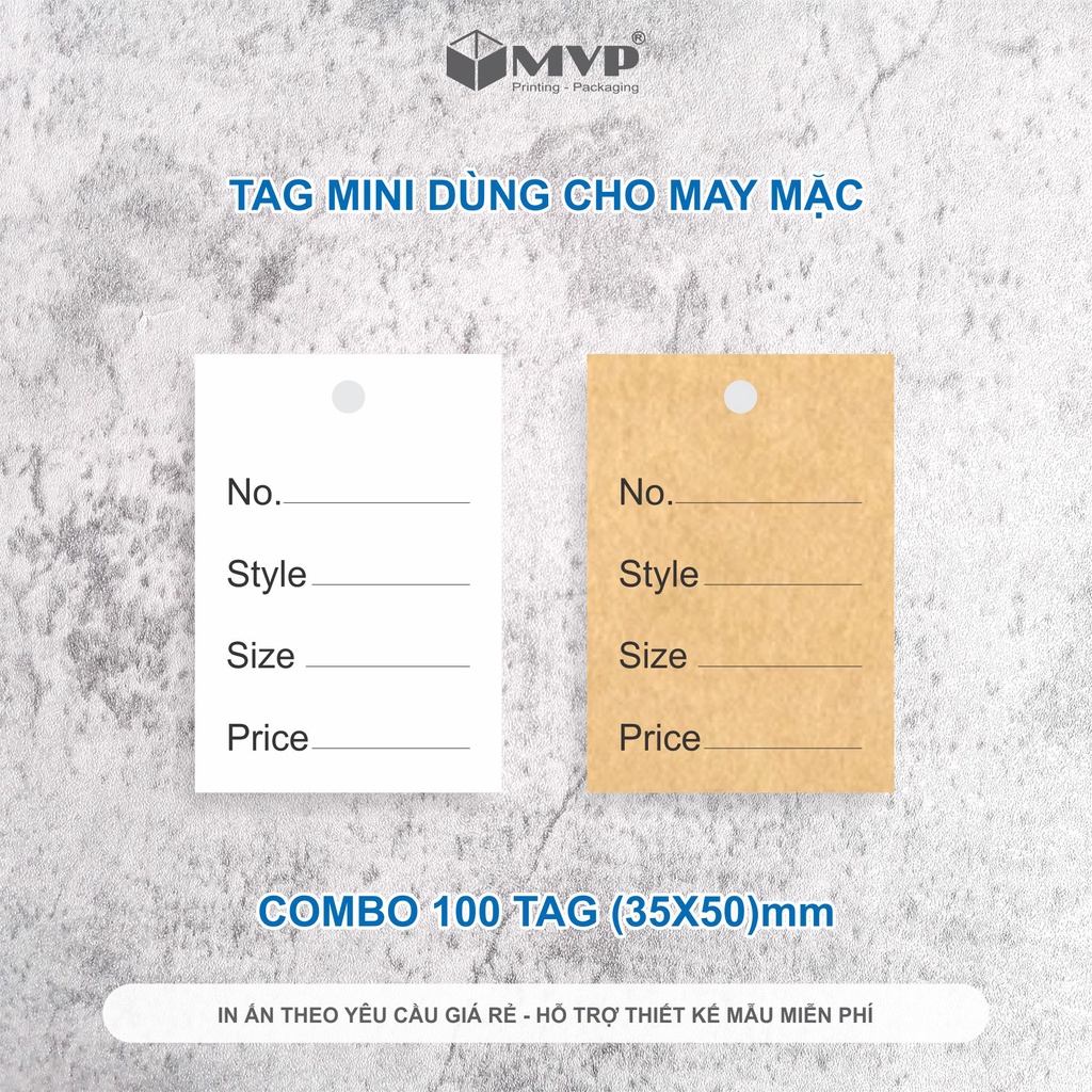 100 Tag Mini Dùng Trong Nhiều Mặt Hàng May Mặc, tag giấy KRAFT mini ...