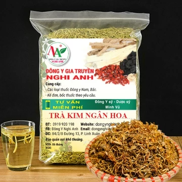 Kim Ngân Hoa thượng hạng Đông Y Nghi Anh thanh lọc giải độc gan ổn định huyết áp giảm mỡ máu 200gr
