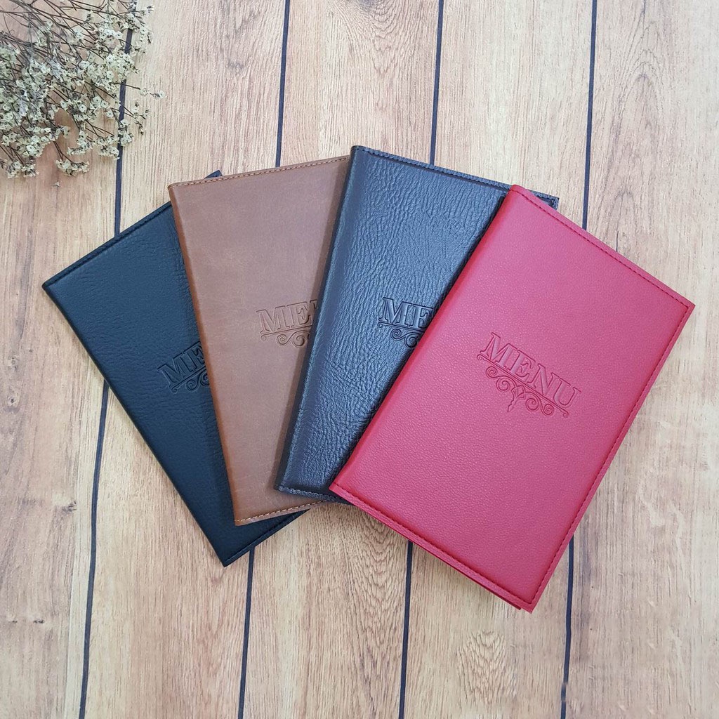 Quyển sổ Menu kích thước 16*26cm bìa da cao cấp 10 lá hoặc 20 lá - khắc ...