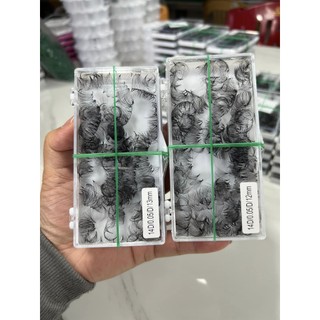 Mi fan  LASHES SUPPLY LINE 18D MD LASHES độ cong C - CC - D, độ dày 0.5 - 1 hộp 1000 fan - dụng cụ nối mi