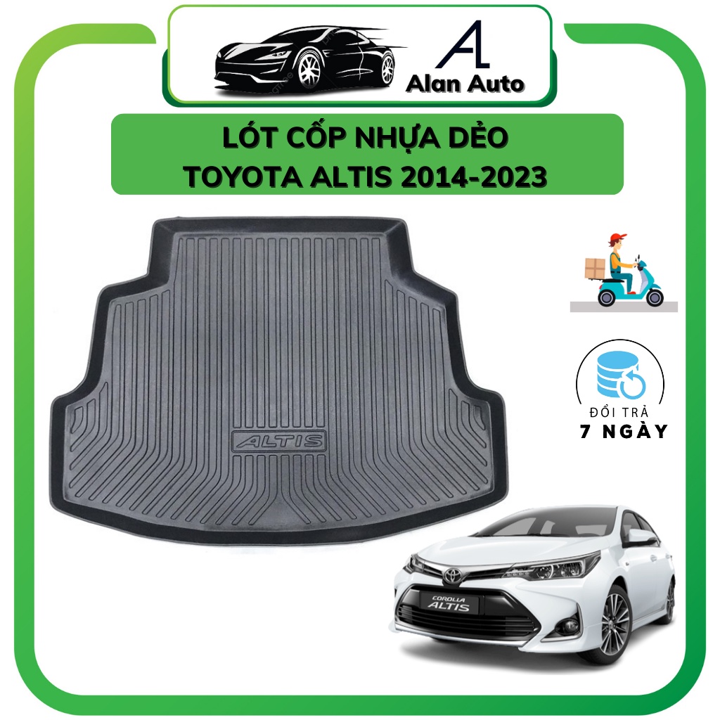 Lót cốp nhựa Toyota Altis 2008-2024, Nhựa TPO dẻo không mùi,chống nước tuyệt đối, vệ sinh dễ dàng