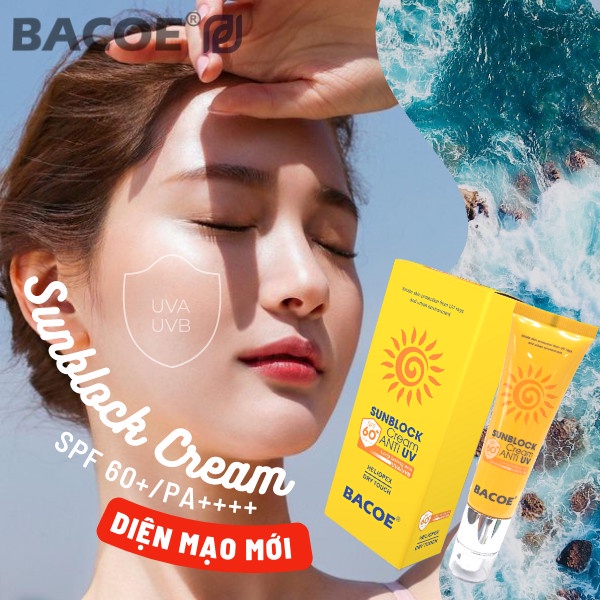 Kem chống nắng BACOE Kem Chống nắng SPF60+ Sunlock Kem chống nắng 100ml
