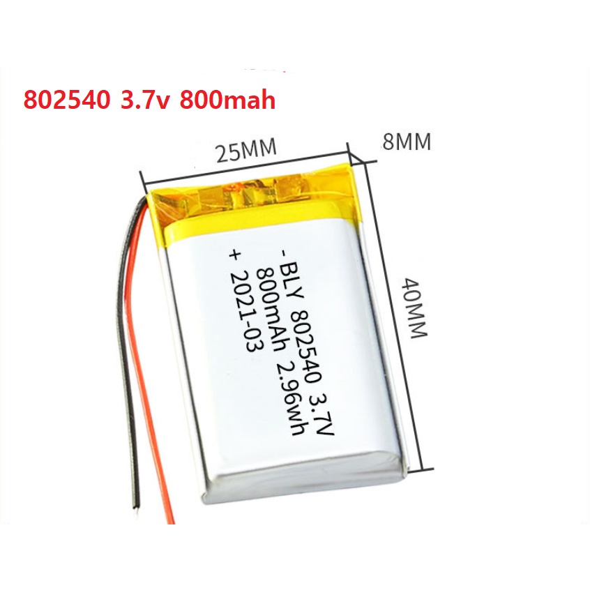 [Hỏa Tốc] Pin Sạc 3.7V 800mah 802540 Dùng Cho Tai Nghe Loa Mp3 MP4 MP5 ...