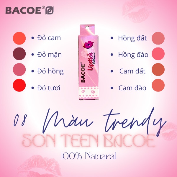 Son teen BACOE 8 Màu Son BACOE