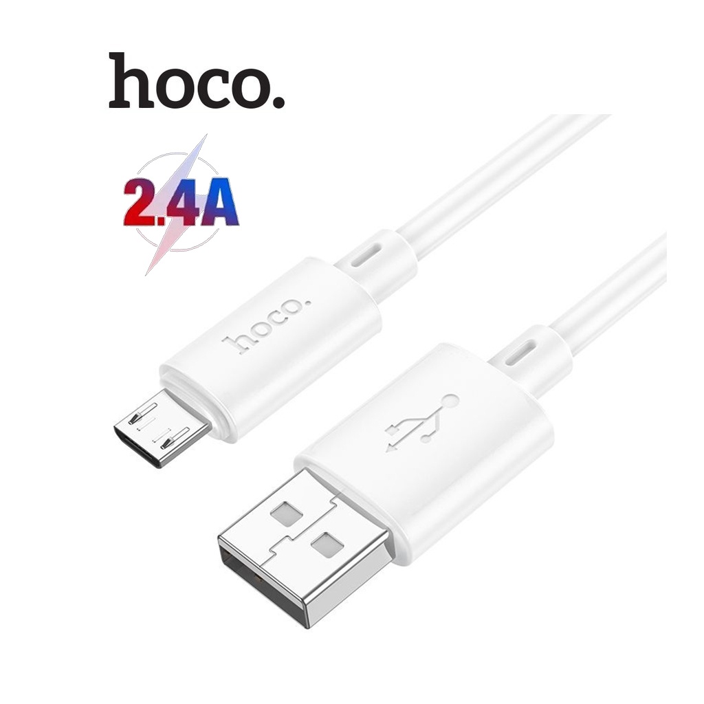 Cáp sạc 2.4A truyền dữ liệu Hoco X88 Micro dây TPE siêu bền cho Android dài 1M ( Trắng )
