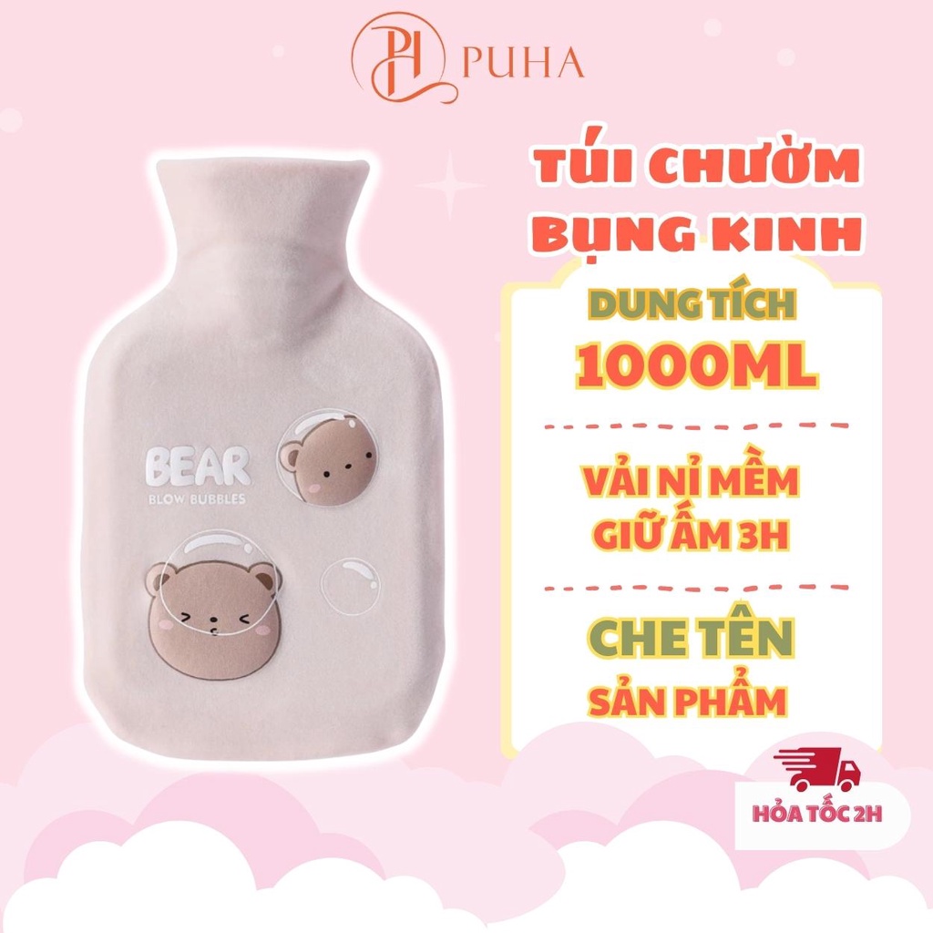 Ảnh Túi chườm bụng nóng lạnh đa năng PH PUHA phiên bản 1000ml 1