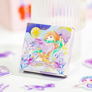 Sticker Hoa Cute Vintage Cổ Điển Hình Dán Trong Suốt Cô Bé Timo ST44
