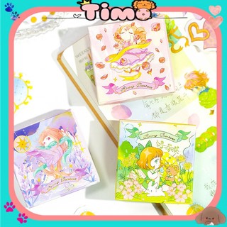 Sticker Hoa Cute Vintage Cổ Điển Hình Dán Trong Suốt Cô Bé Timo ST44