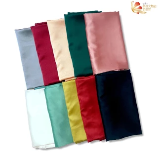 Vải lụa Satin bóng Phượng Thúy mềm mịn co giãn nhẹ, vải trơn may áo dài đầm váy đồ bộ khổ 1m50