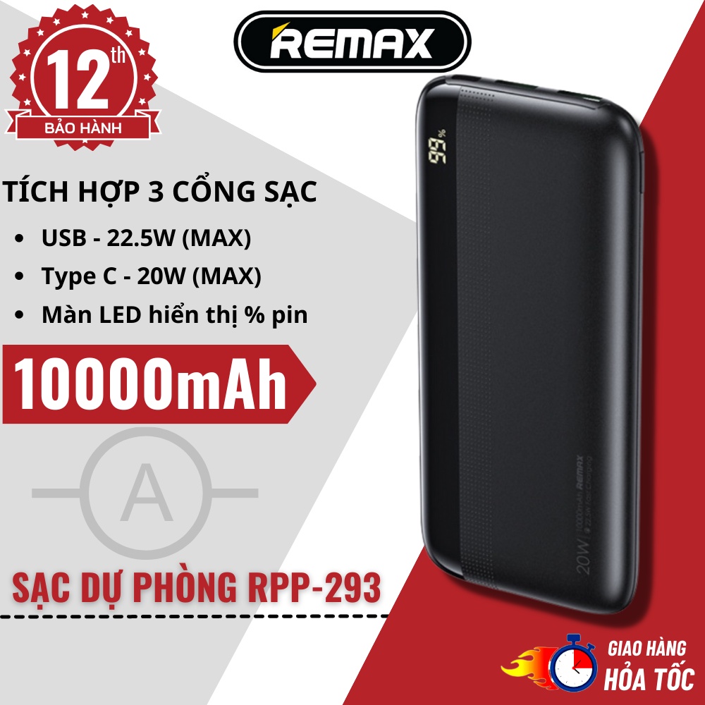 Pin Sạc Dự Phòng 10000mAh, Sạc Nhanh 22.5W 3 In 1 - Remax Việt Nam RPP ...