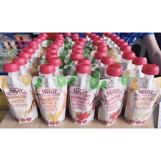 Hoa quả nghiền/váng sữa hoa quả Heinz mẫu mới dạng túi 120g cho bé