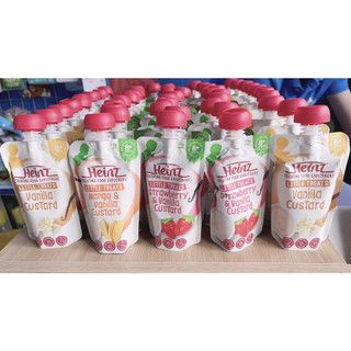 Hoa quả nghiền/váng sữa hoa quả Heinz mẫu mới dạng túi 120g cho bé