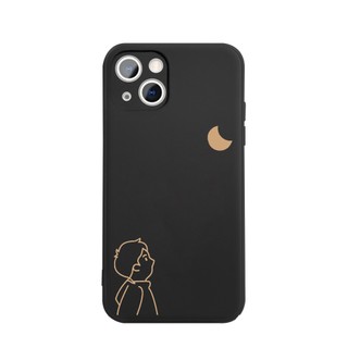 Ốp lưng mềm hình cặp đôi dễ thương đẹp đen cho iPhone 6 dến 16promax- q2101