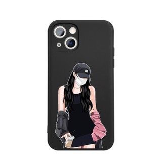 Ốp lưng mềm hoạt hình cặp đôi dễ thương đẹp đen Cho iPhone 6 đến 16promax- q2108