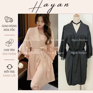 HT236 Áo choàng ngủ lụa sexy tay loe sang chảnh, áo choàng sexy quyến rũ HT236