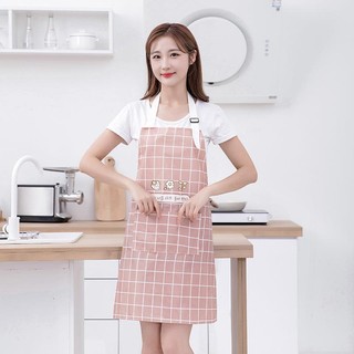Tạp Dề Nấu Ăn Kẻ Caro Họa Tiết Dễ Thương Chống Thấm Nước Có Nút Điều Chỉnh Dây Đeo Tiện Lợi 88367 mienphivanchuyen199k