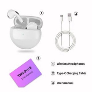 Tai nghe bluetooth Prơ 6 phiên bản cao cấp mới nhất,tai nghe không dây cảm biến định vị đổi tên HOT New
