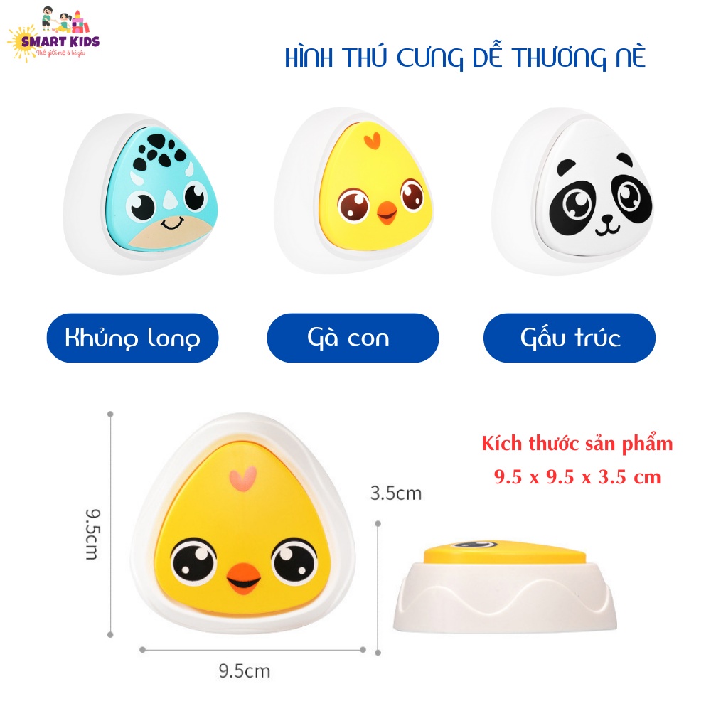 [TẶNG PIN +DECAL] Bộ chạm nhảy tăng chiều cao ĐẾM TIẾNG VIỆT, bộ đồ chơi máy chuông bấm đập nhảy thử thách cho bé