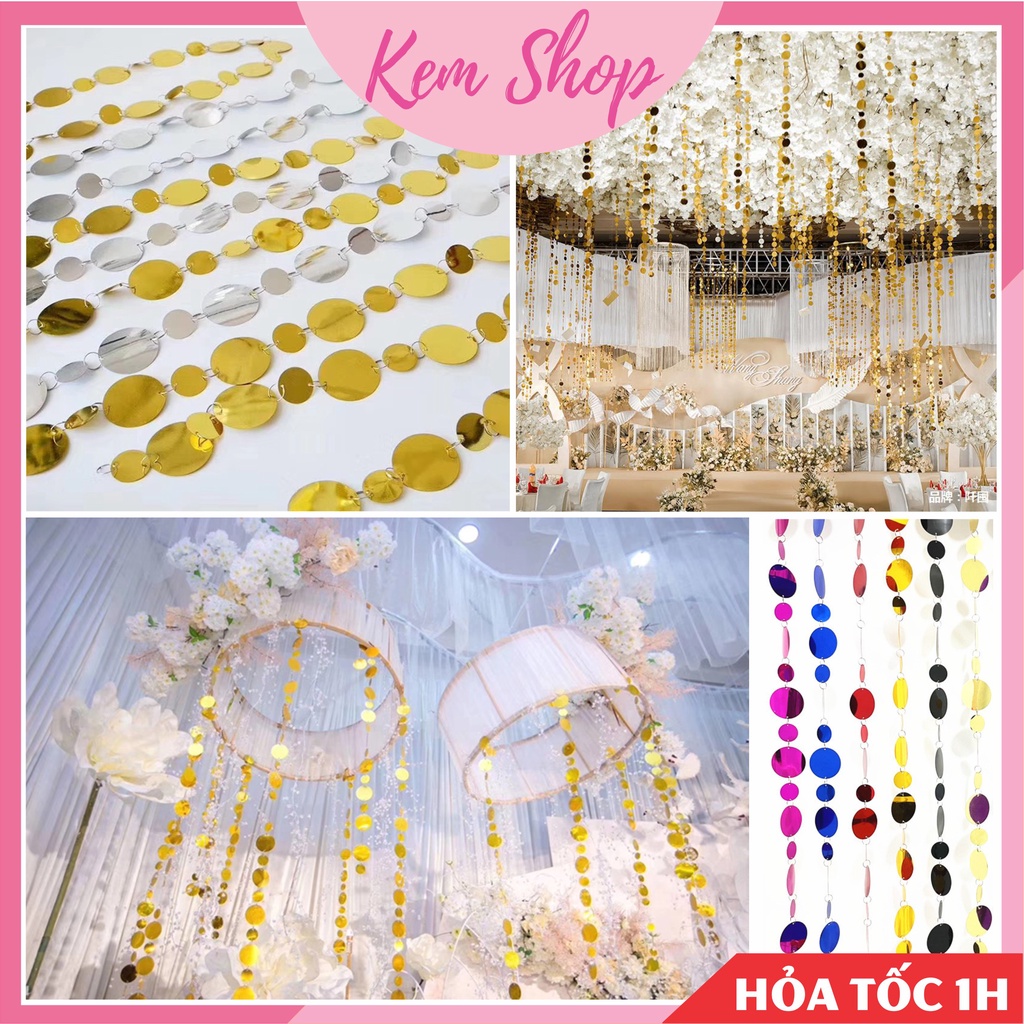 Dây sequin hạt làm rèm trang trí nền đám cưới, trần sân khấu, cửa hàng cửa sổ trang trí gian hàng - KEMSHOP K340