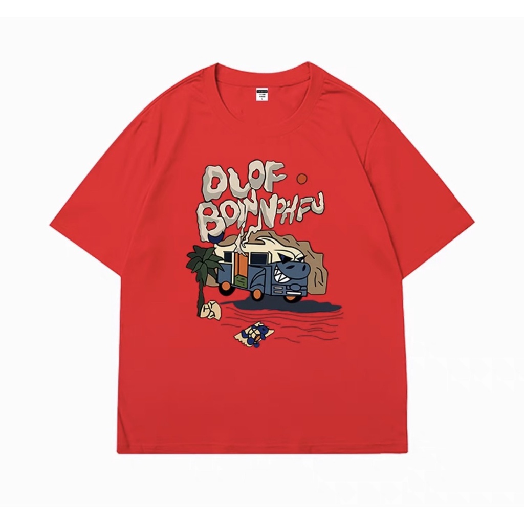 Áo thun HAZEE in chữ DLOF chất cotton mát mẽ kiểu dáng Unisex năng động tay lỡ