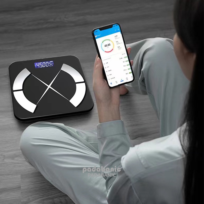 Ảnh Cân Điện Tử Padabanic 207 Cân Sức Khỏe Kết Nối Bluetooth Phân Tích Chỉ Số Cơ Thể Tặng Kèm Thước Dây Max 180kg 1