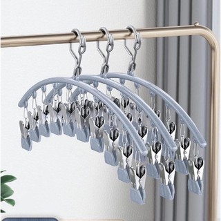 Móc treo đồ lót, móc kẹp treo quần áo 10 kẹp phơi đồ đa năng, gấp gọn,tiện dụng