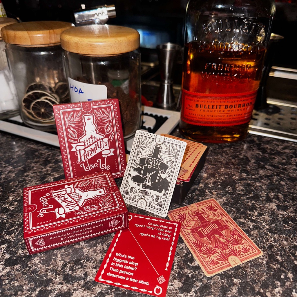 Bộ bài uống rượu song ngữ Ừng Ực Premium, drinking game cơ bản cho tiệc tùng 52 lá
