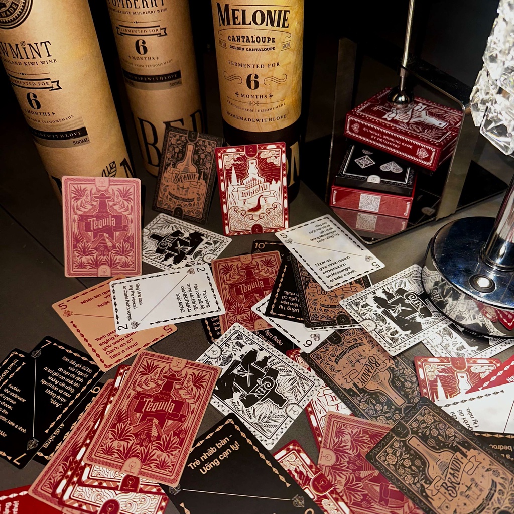 Bộ bài uống rượu song ngữ Ừng Ực Premium, drinking game cơ bản cho tiệc tùng 52 lá
