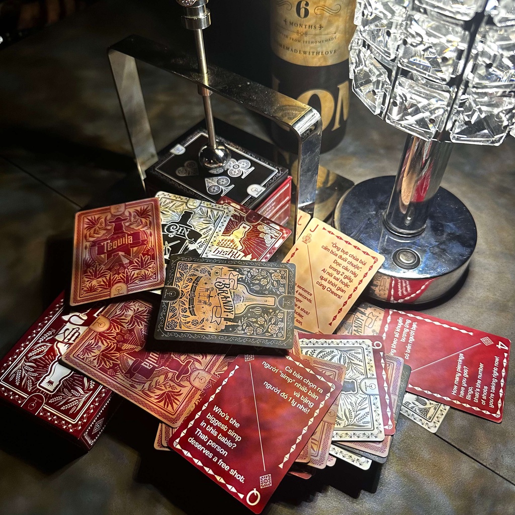 Bộ bài uống rượu song ngữ Ừng Ực Premium, drinking game cơ bản cho tiệc tùng 52 lá