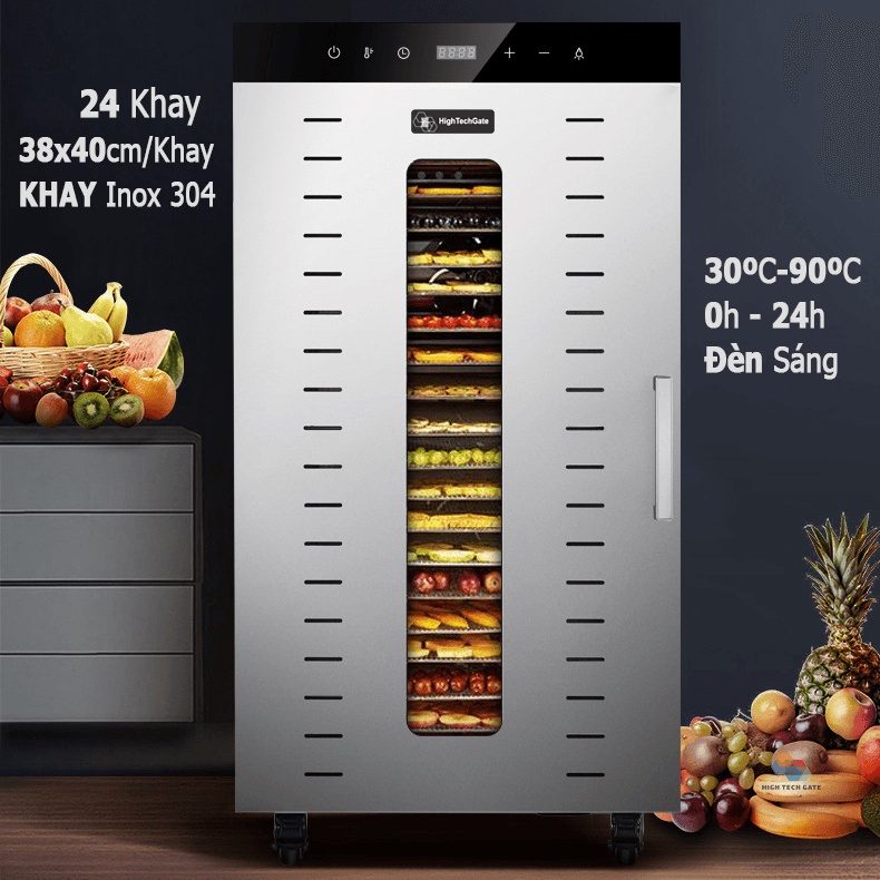 Máy Sấy Thực Phẩm HTG 24 Khay 40cm , Hẹn Giờ Timer, Nhiệt Độ 30-90ºC ...