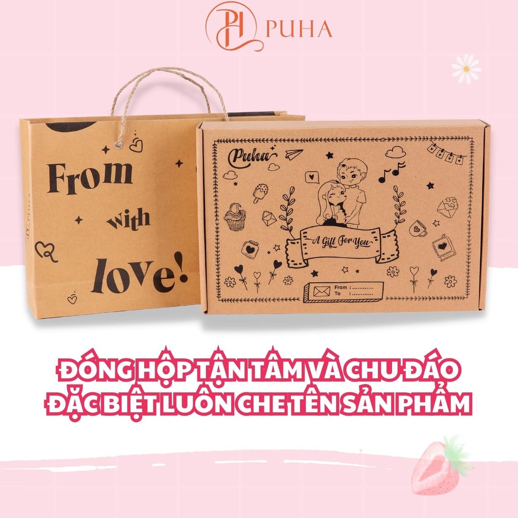 Ảnh Combo quà tặng người yêu có túi chườm nóng PUHA 1000ml và 4 món phụ kiện dễ thương 4
