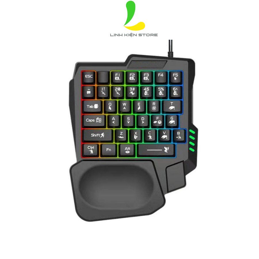 Bàn Phím Giả Cơ Một Tay K13 / K15 Dùng Cho IOS, Android, PC Full LED - Bàn Phím PUBG Mobile | BigBuy360 - bigbuy360.vn
