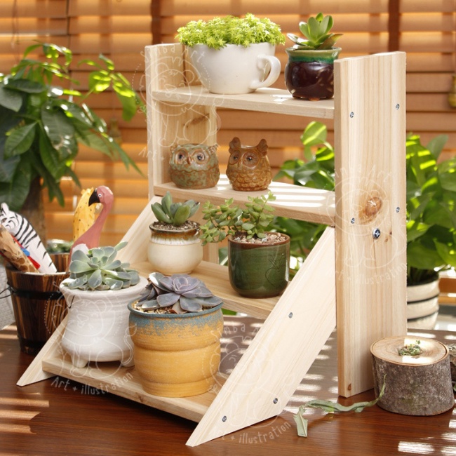 Kệ nhiều tầng trang trí decor, kệ cây cảnh mini, kệ giá sách hình thang ...