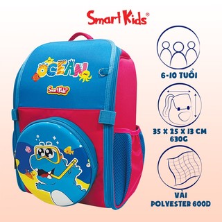 Balo Chống gù Smartkids Dino Discovery dành cho bé tiểu học cấp 1 siêu nhẹ bền đẹp từ 5 đến 10 tuổi