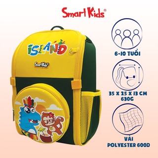 Balo Chống gù Smartkids Dino Discovery dành cho bé tiểu học cấp 1 siêu nhẹ bền đẹp từ 5 đến 10 tuổi