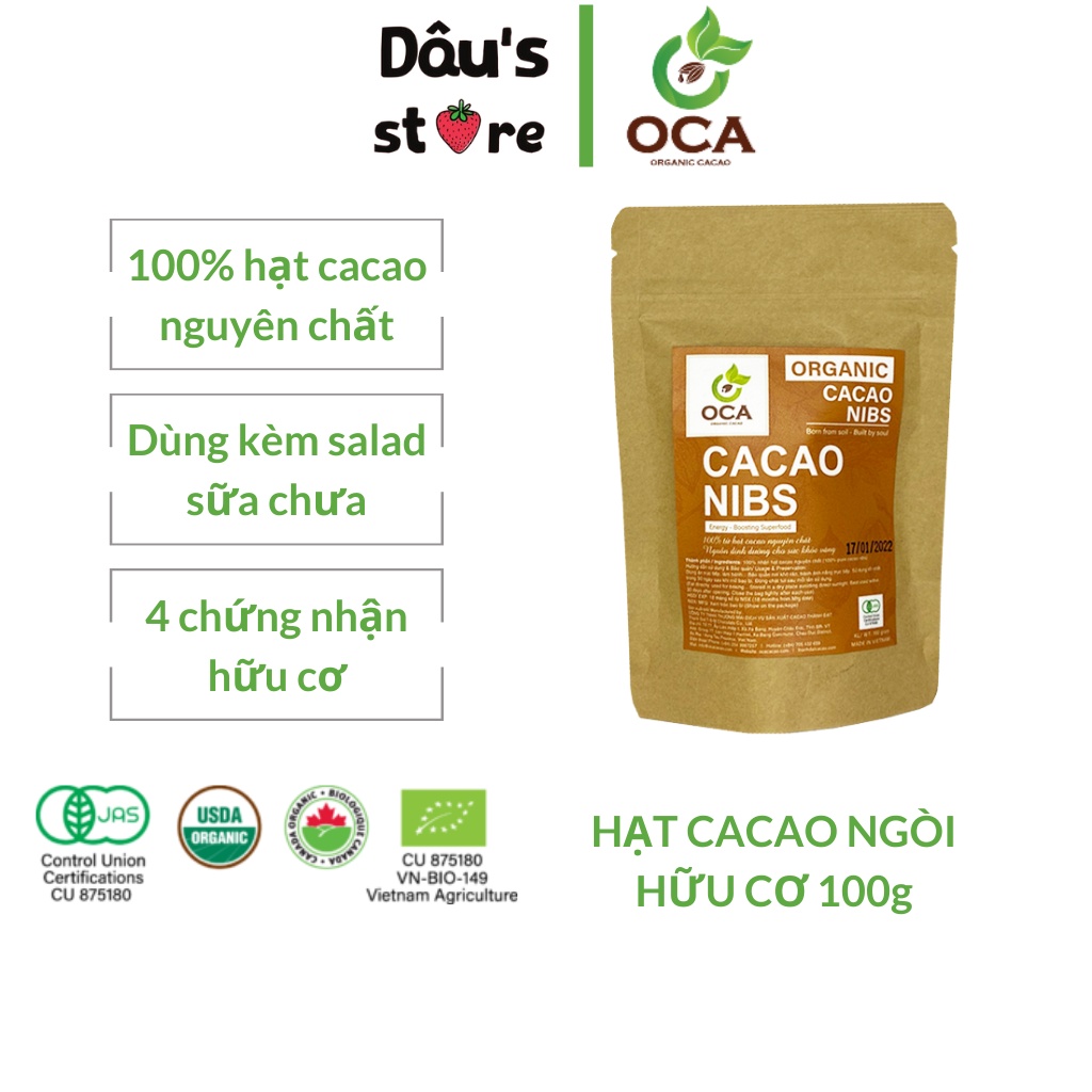 Hạt cacao ngòi (cacao nibs) hữu cơ Túi 100g Shopee Việt Nam