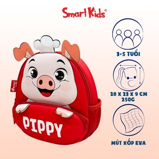 Balo mẫu giáo Smartkids Cute Pets cho bé 3 tuổi siêu nhẹ hình thú dễ thương đáng yêu học mẫu giáo nhà trẻ