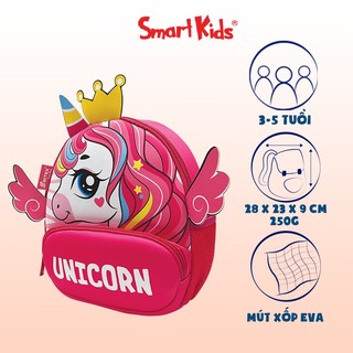 Balo mẫu giáo Smartkids Cute Pets cho bé 3 tuổi siêu nhẹ hình thú dễ thương đáng yêu học mẫu giáo nhà trẻ