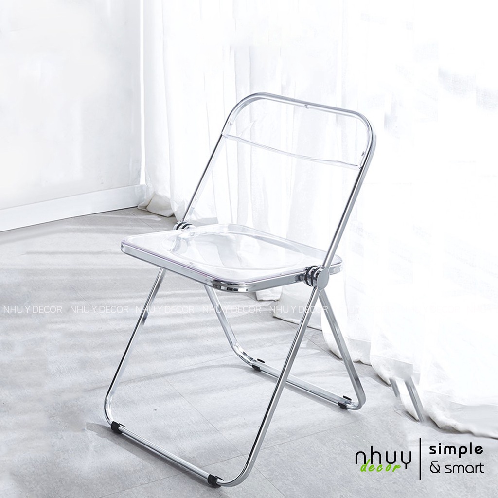 Ghế xếp trong suốt, ghế bàn ăn, ghế chụp ảnh NHU Y DECOR Ghế xếp decor, ghế xếp ngồi bàn học decor